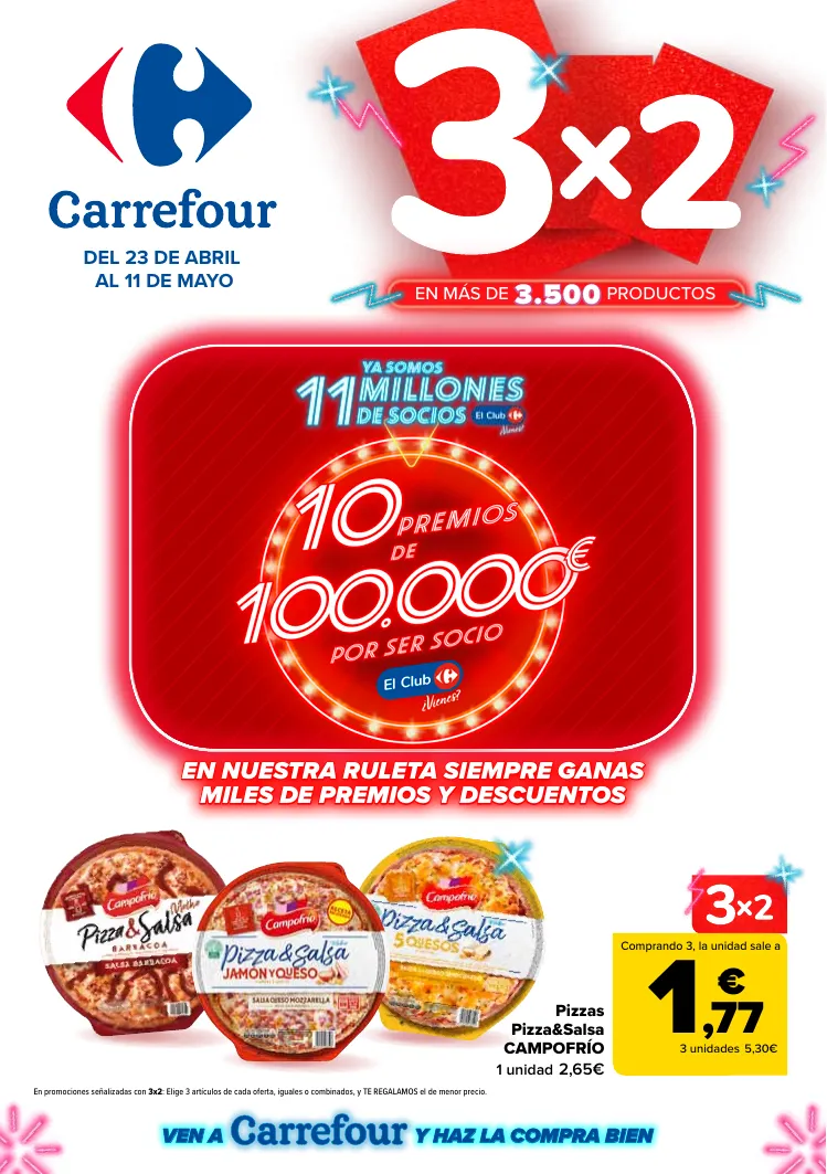 ¡Aprovecha el 3x2 con grandes premios incluidos!