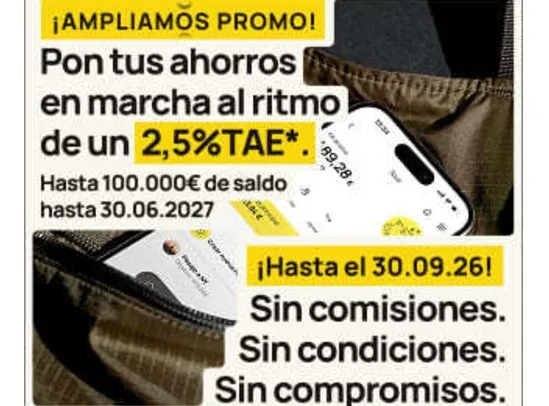 Impulsa tus ahorros al 2,5% TAE 
